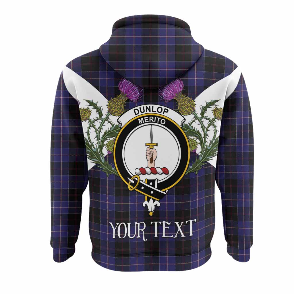 Dunlop Tartan Family Crest Hoodie Scottish Burns Night Thistle Floral