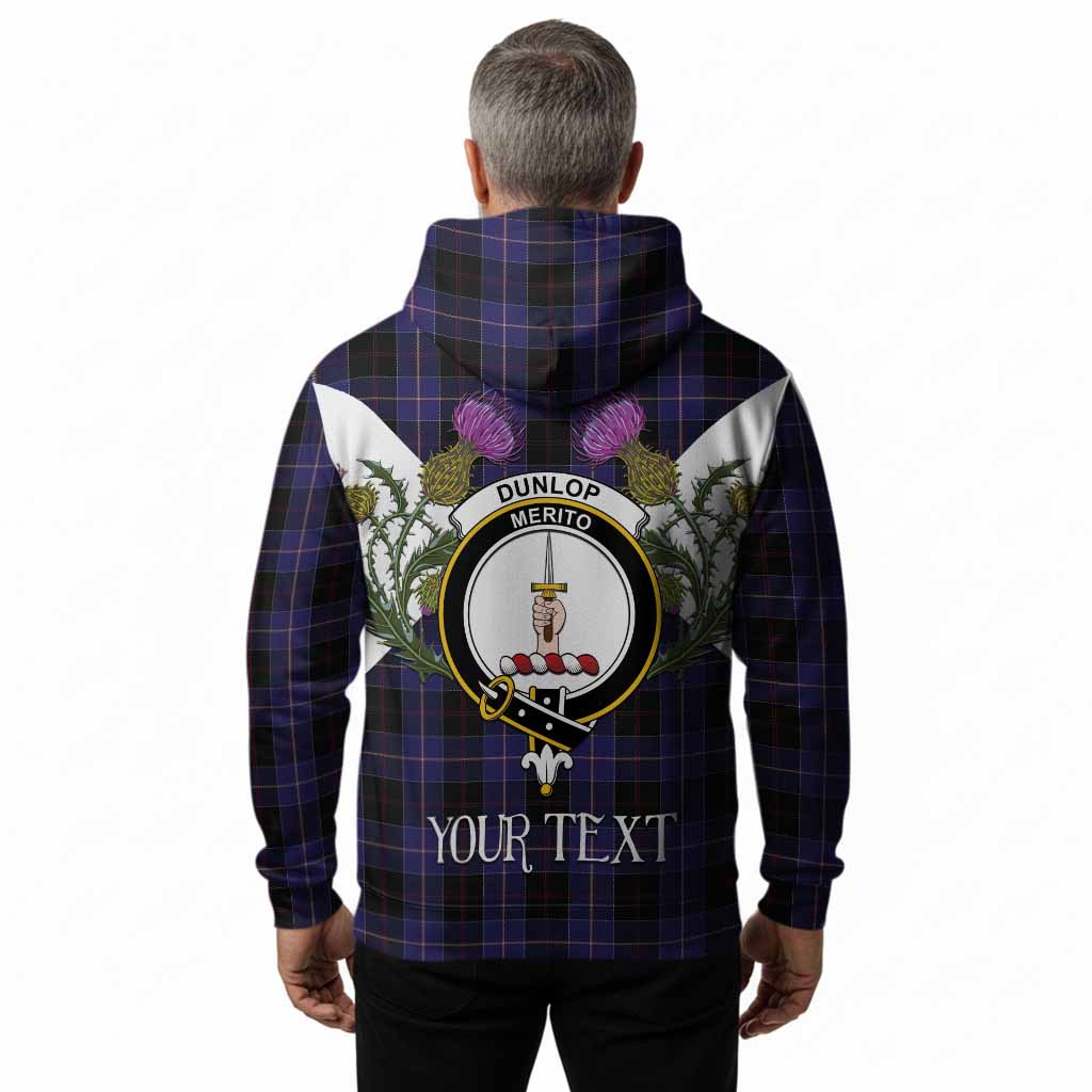 Dunlop Tartan Family Crest Hoodie Scottish Burns Night Thistle Floral