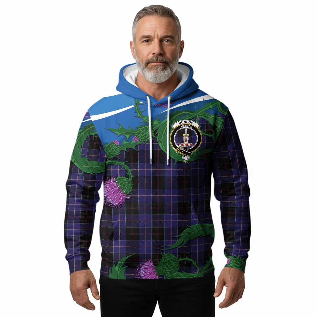 Dunlop Tartan Family Crest Hoodie Thistle in Minimalism