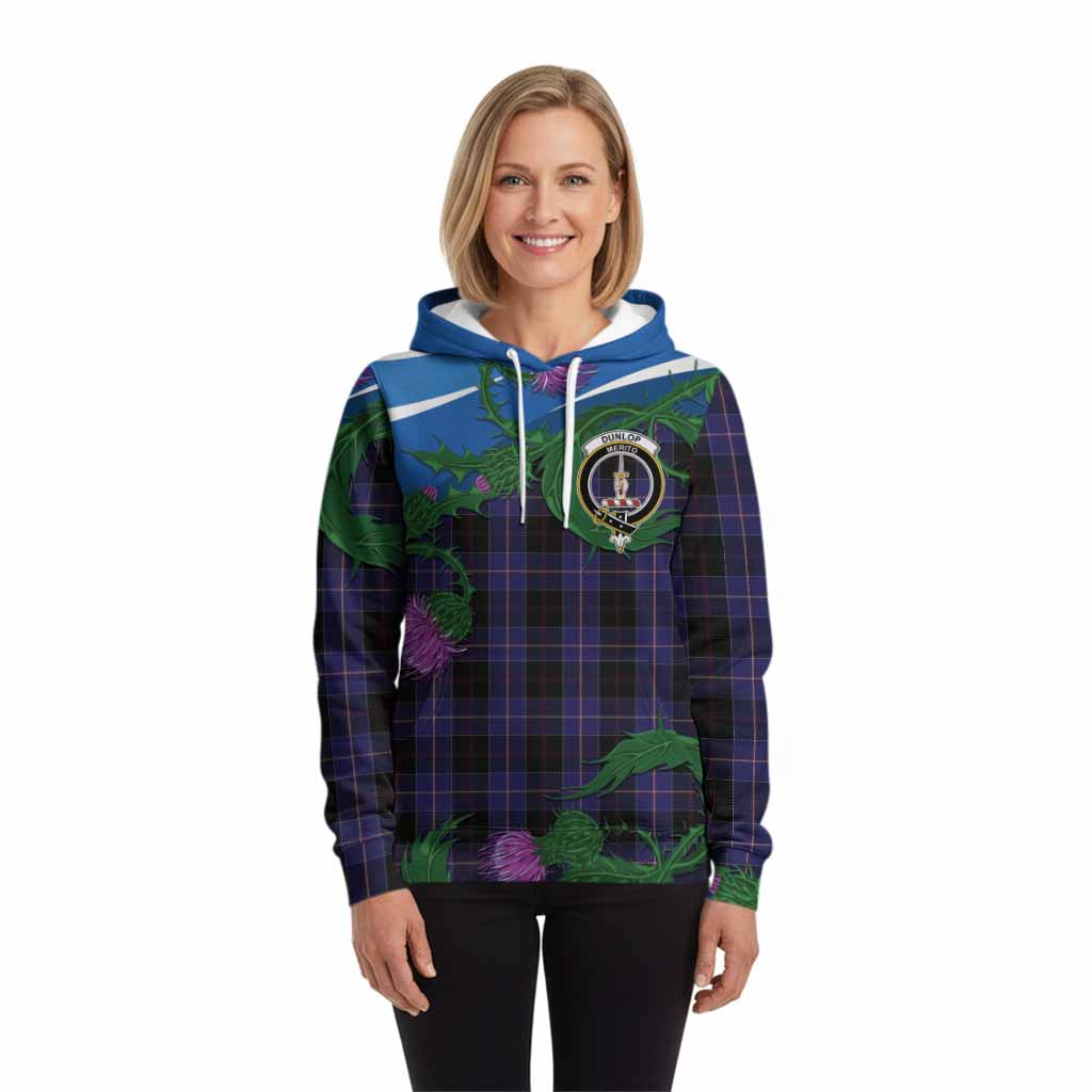 Dunlop Tartan Family Crest Hoodie Thistle in Minimalism