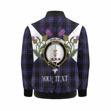 Dunlop Tartan Family Crest Kid Bomber Jacket Scottish Burns Night Thistle Floral