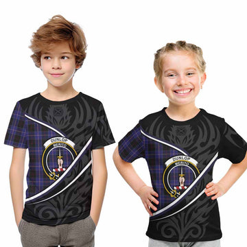 Dunlop Tartan Family Crest Kid T-shirt Celtic Scottish Thistle Floral
