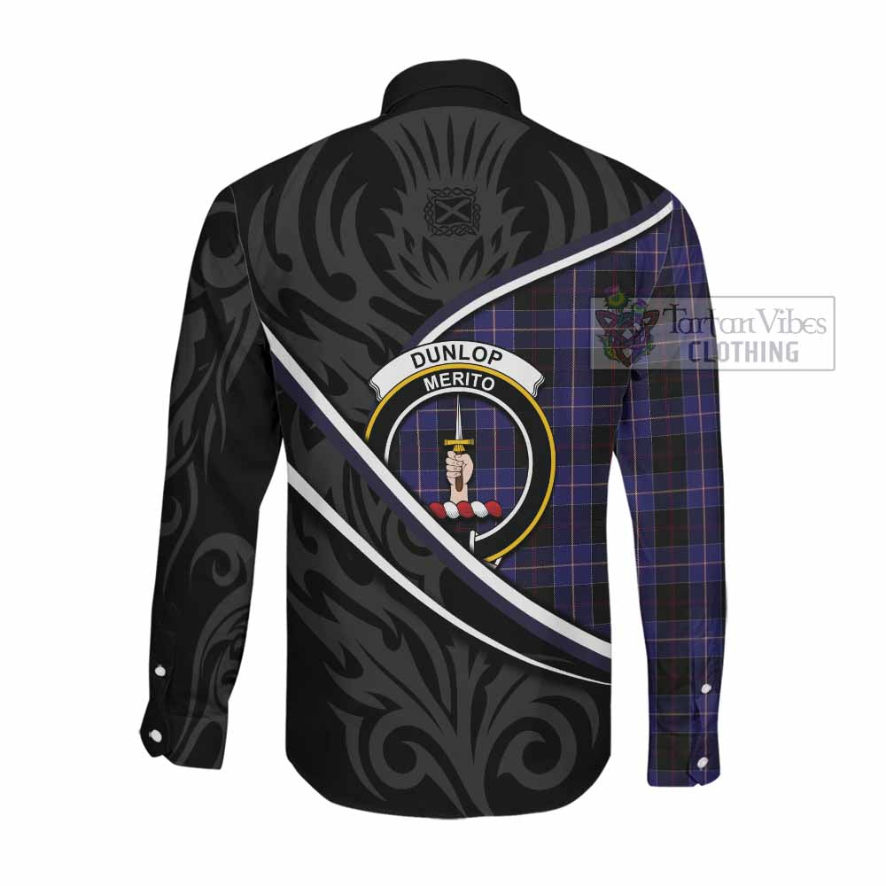 Dunlop Tartan Family Crest Long Sleeve Button Shirts Celtic Scottish Thistle Floral - Tartan Vibes Clothing