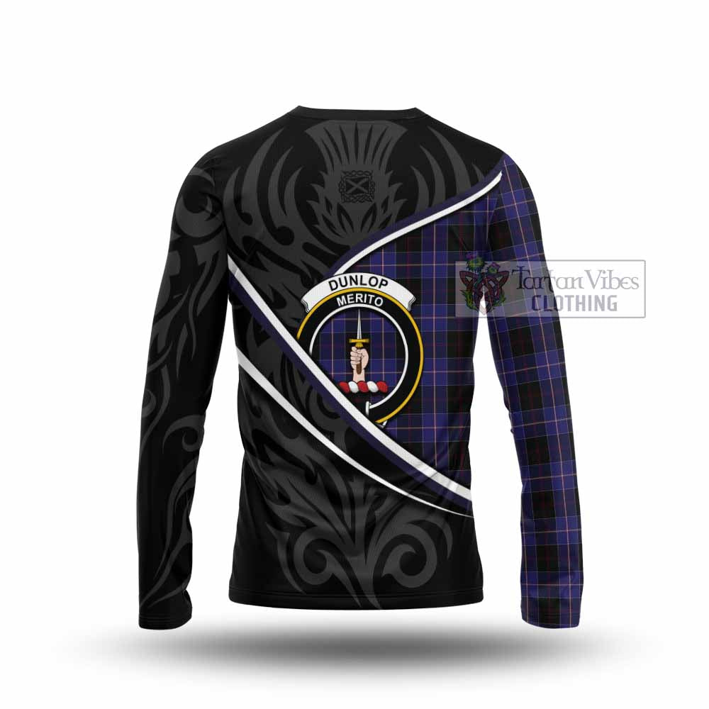 Dunlop Tartan Family Crest Long Sleeve T-Shirt Celtic Scottish Thistle Floral - Tartan Vibes Clothing