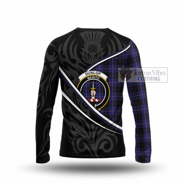 Dunlop Tartan Family Crest Long Sleeve T-Shirt Celtic Scottish Thistle Floral - Tartan Vibes Clothing