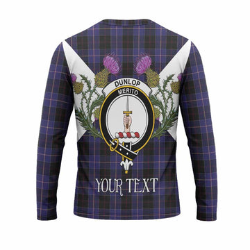 Dunlop Tartan Family Crest Long Sleeve T-Shirt Scottish Burns Night Thistle Floral