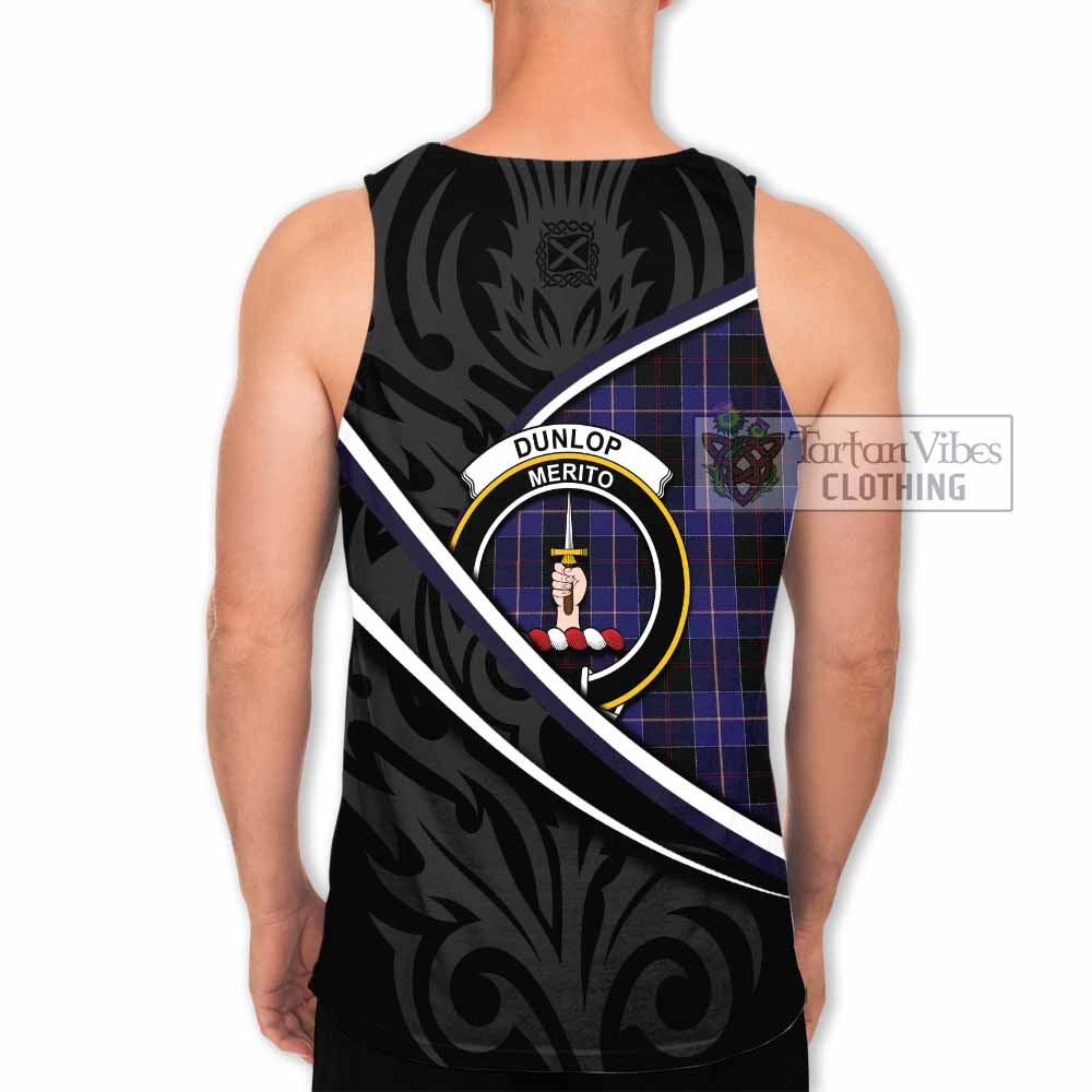 Dunlop Tartan Family Crest Men Tank Top Celtic Scottish Thistle Floral - Tartan Vibes Clothing