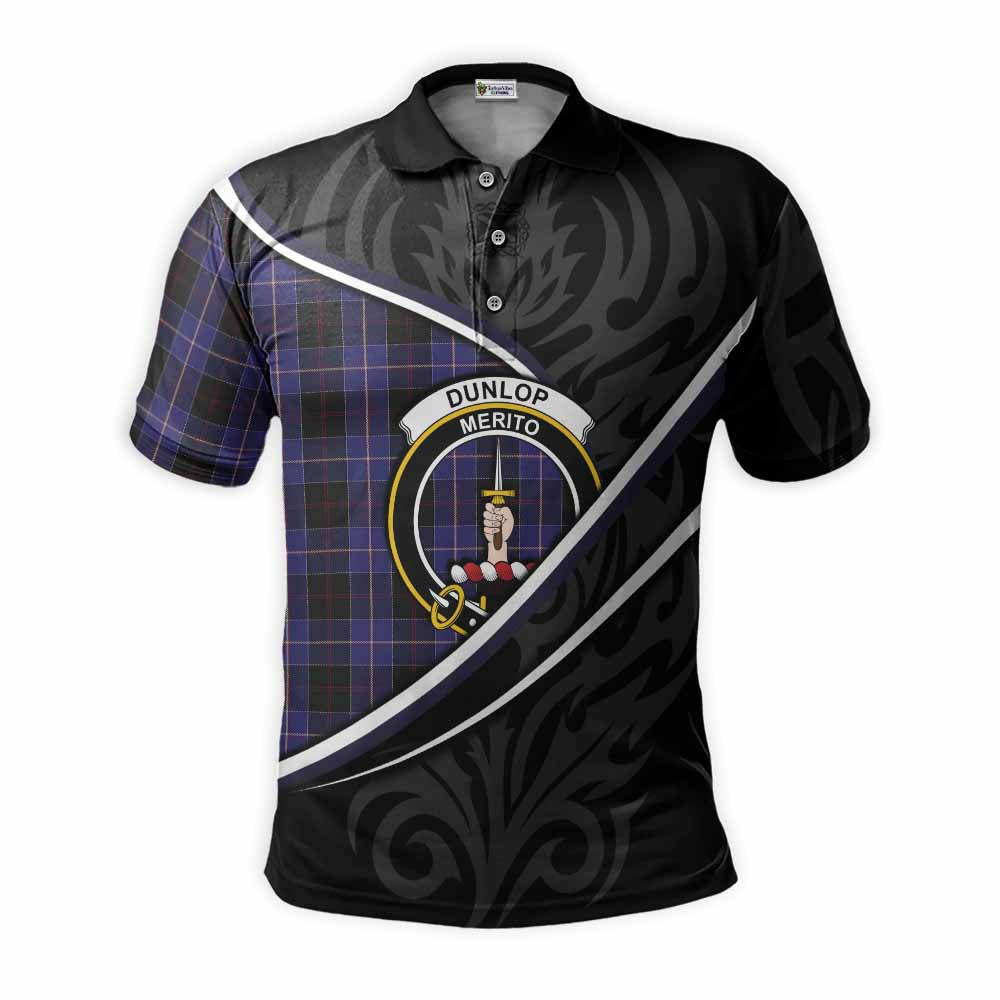 Dunlop Tartan Family Crest Polo Shirt Celtic Scottish Thistle Floral - Tartan Vibes Clothing
