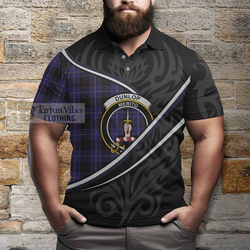 Dunlop Tartan Family Crest Polo Shirt Celtic Scottish Thistle Floral - Tartan Vibes Clothing