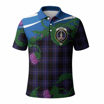 Dunlop Tartan Family Crest Polo Shirt Thistle in Minimalism