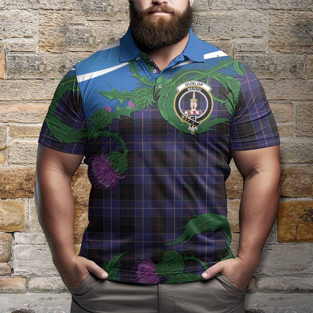 Dunlop Tartan Family Crest Polo Shirt Thistle in Minimalism