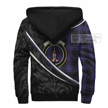 Dunlop Tartan Family Crest Sherpa Hoodie Celtic Scottish Thistle Floral