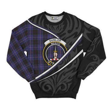 Dunlop Tartan Family Crest Sweatshirt Celtic Scottish Thistle Floral