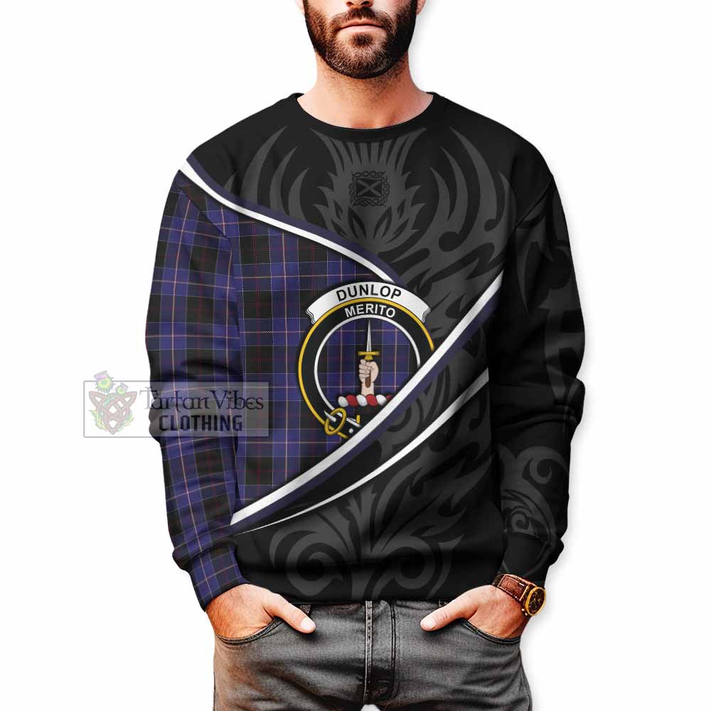 Dunlop Tartan Family Crest Sweatshirt Celtic Scottish Thistle Floral - Tartan Vibes Clothing