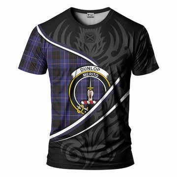 Dunlop Tartan Family Crest T-shirt Celtic Scottish Thistle Floral - Tartan Vibes Clothing