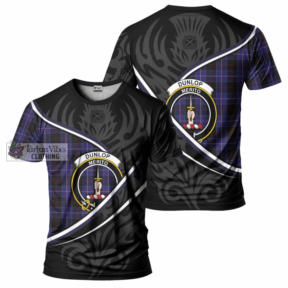 Dunlop Tartan Family Crest T-shirt Celtic Scottish Thistle Floral - Tartan Vibes Clothing