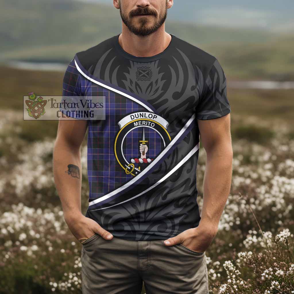 Dunlop Tartan Family Crest T-shirt Celtic Scottish Thistle Floral - Tartan Vibes Clothing