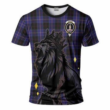 Dunlop Tartan Family Crest T-Shirt Crowned Lion Roaring