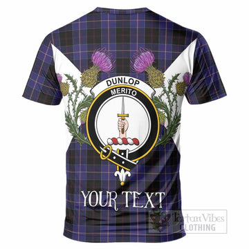Dunlop Tartan Family Crest T-Shirt Scottish Burns Night Thistle Floral