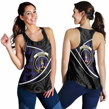 Dunlop Tartan Family Crest Women Racerback Tanks Celtic Scottish Thistle Floral - Tartan Vibes Clothing
