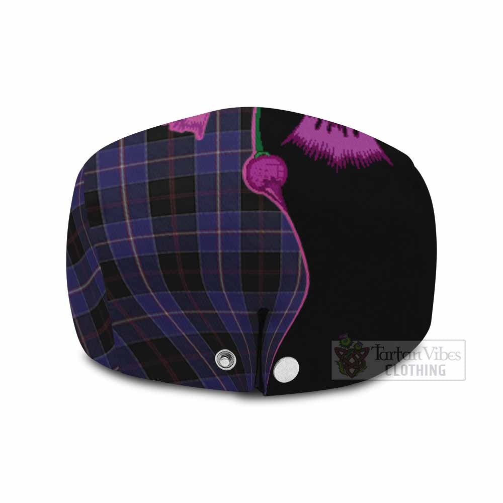 Dunlop Tartan Flat Cap, Jeff Cap Traditional Scottish Thistle