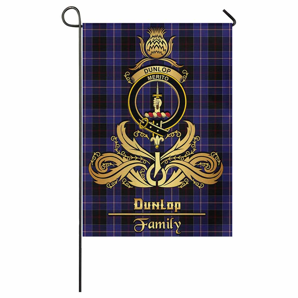 Dunlop Tartan Garden Flag with Highland Thistle Cherish Family Crest Style - Tartan Vibes Clothing