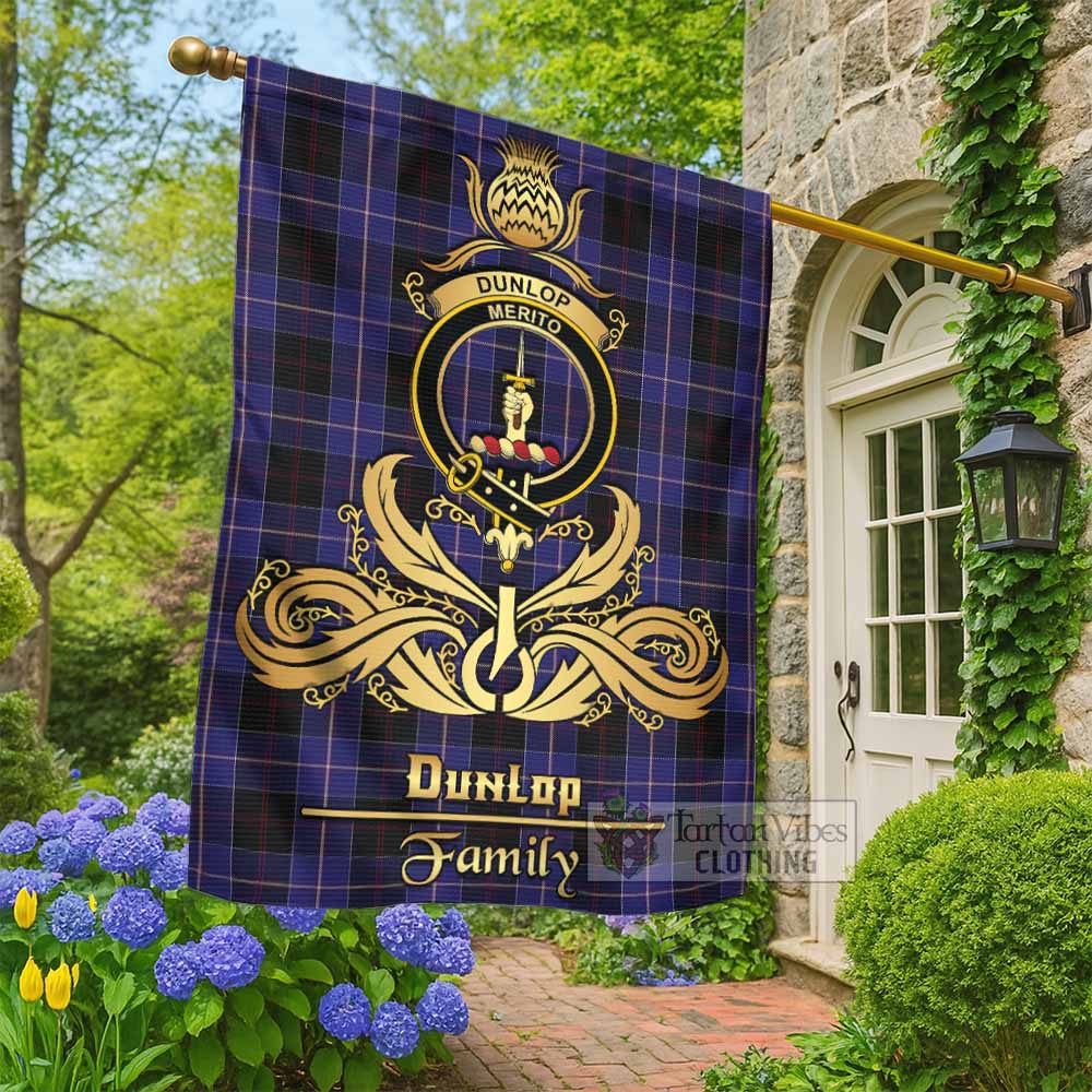 Dunlop Tartan Garden Flag with Highland Thistle Cherish Family Crest Style - Tartan Vibes Clothing