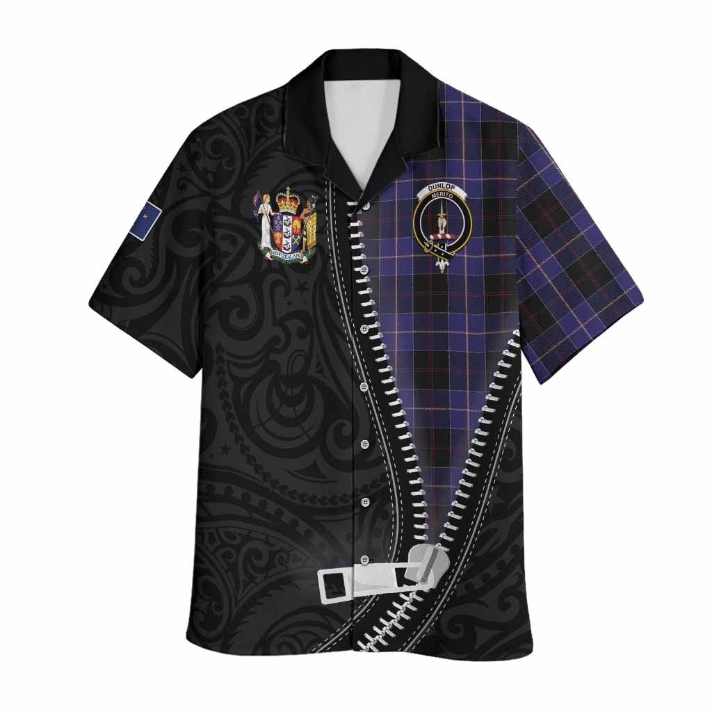 Dunlop Tartan Hawaiian Shirt New Zealand Pattern Unique Zipper Stylized