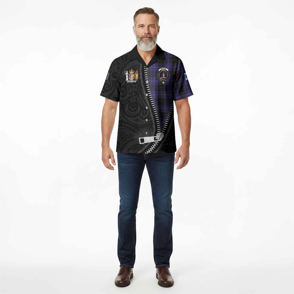 Dunlop Tartan Hawaiian Shirt New Zealand Pattern Unique Zipper Stylized