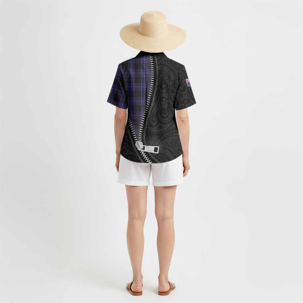 Dunlop Tartan Hawaiian Shirt New Zealand Pattern Unique Zipper Stylized