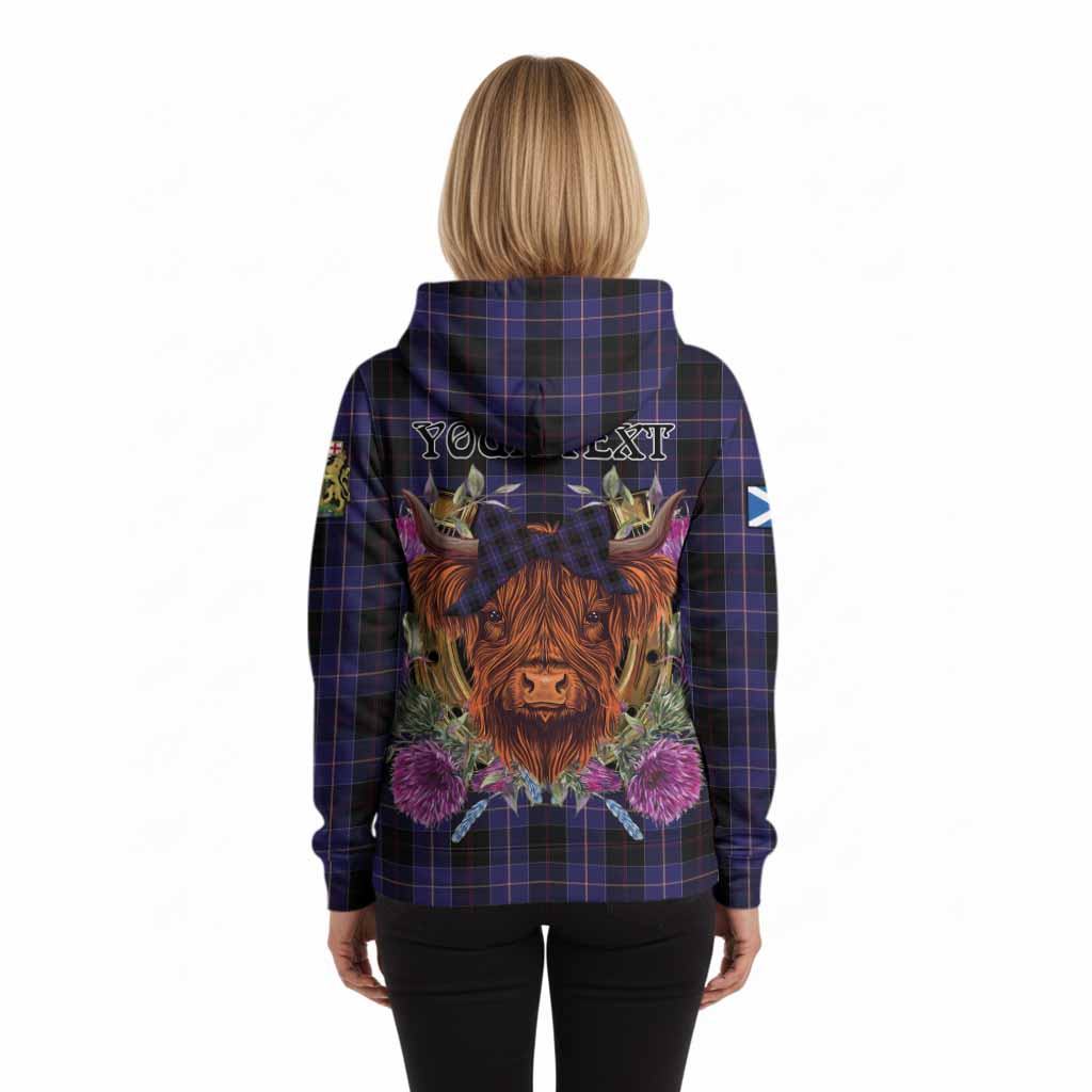 Dunlop Tartan Hoodie Scottish Thistle Heilan Coo