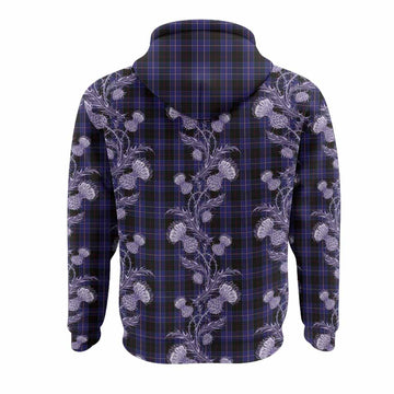 Dunlop Tartan Hoodie Seamless Scottish Thistle Flowers
