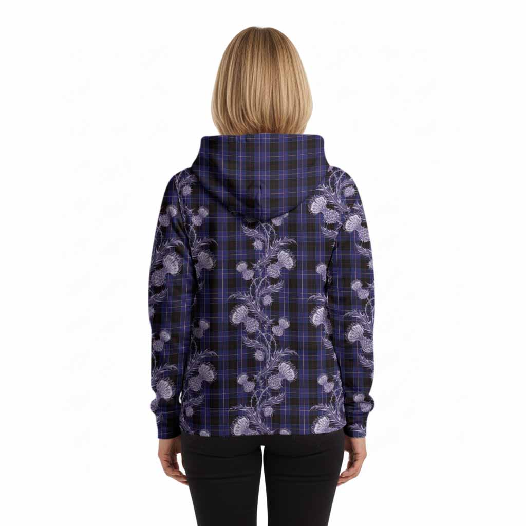 Dunlop Tartan Hoodie Seamless Scottish Thistle Flowers