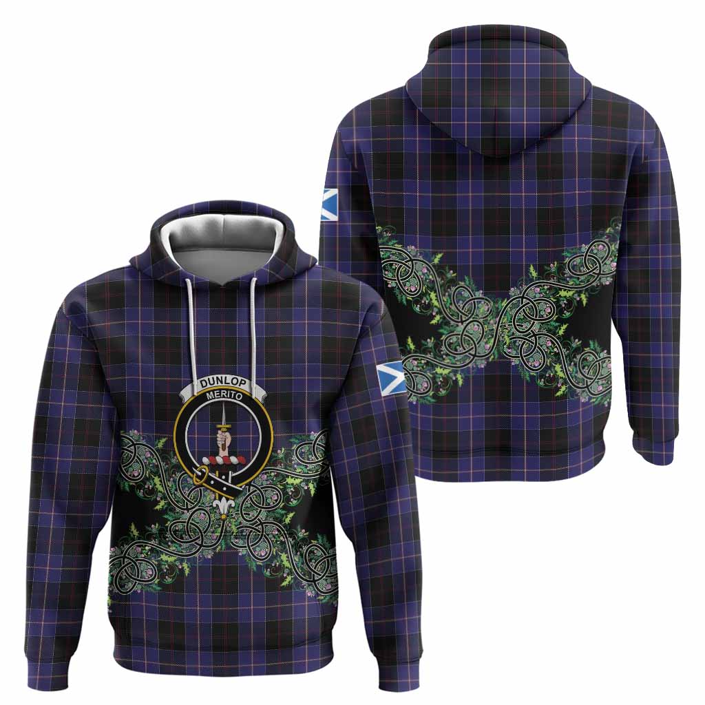 Dunlop Tartan Hoodie Thistle Scottish Spirit