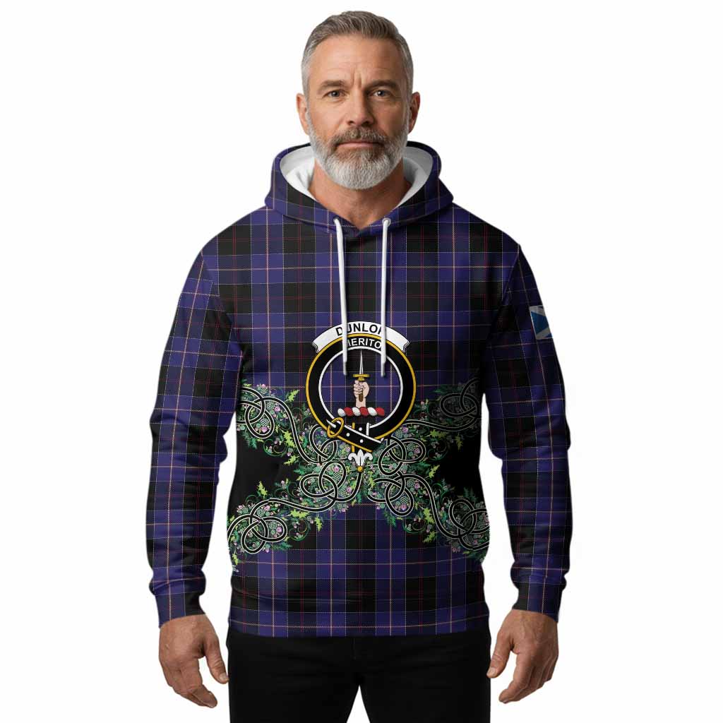 Dunlop Tartan Hoodie Thistle Scottish Spirit