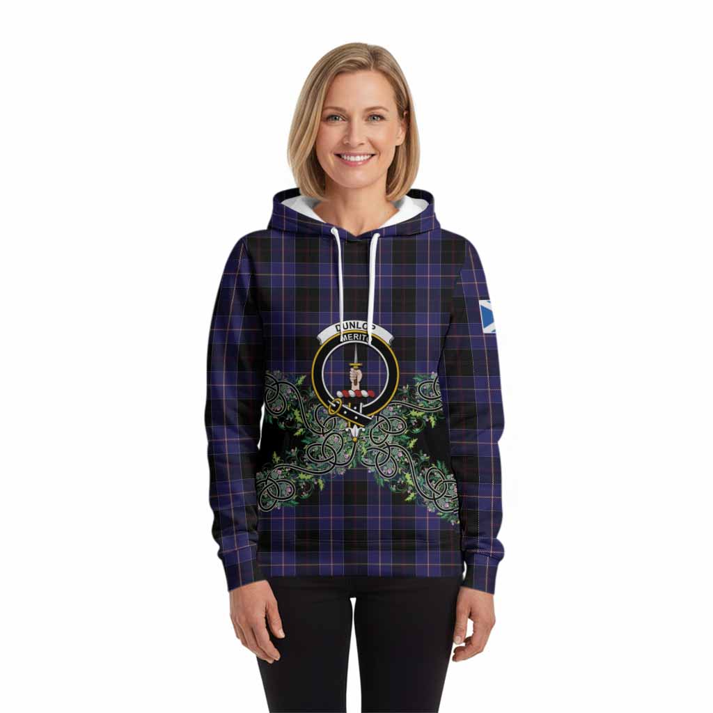Dunlop Tartan Hoodie Thistle Scottish Spirit