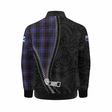 Dunlop Tartan Kid Bomber Jacket New Zealand Pattern Unique Zipper Stylized