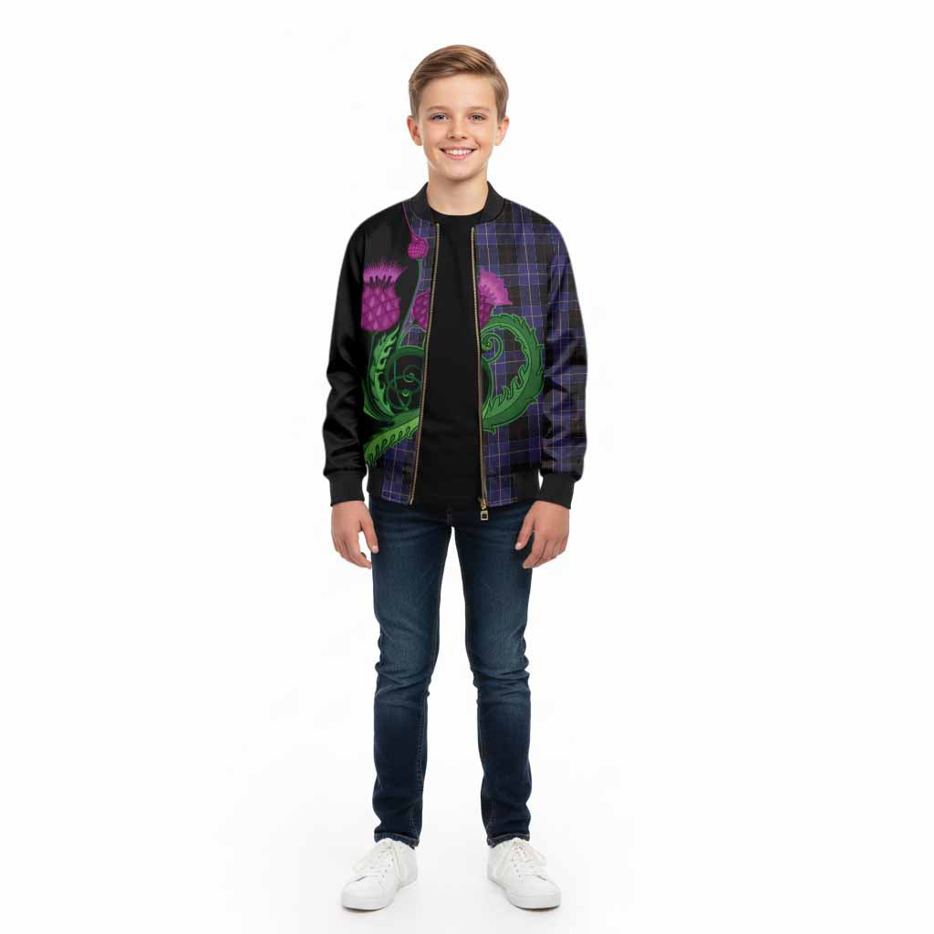 Dunlop Tartan Kid Bomber Jacket Traditional Scottish Thistle