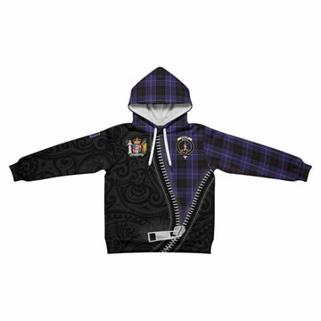 Dunlop Tartan Kid Hoodie New Zealand Pattern Unique Zipper Stylized