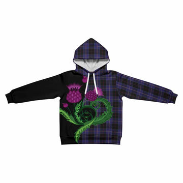 Dunlop Tartan Kid Hoodie Traditional Scottish Thistle