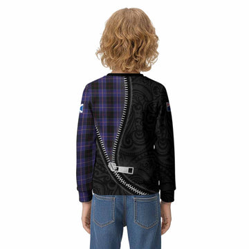 Dunlop Tartan Kid Knitted Sweatshirt New Zealand Pattern Unique Zipper Stylized