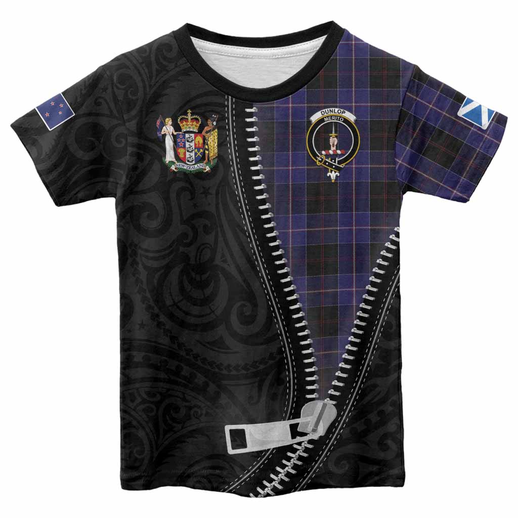 Dunlop Tartan Kid T-shirt New Zealand Pattern Unique Zipper Stylized