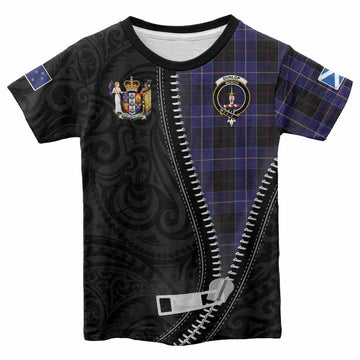 Dunlop Tartan Kid T-shirt New Zealand Pattern Unique Zipper Stylized