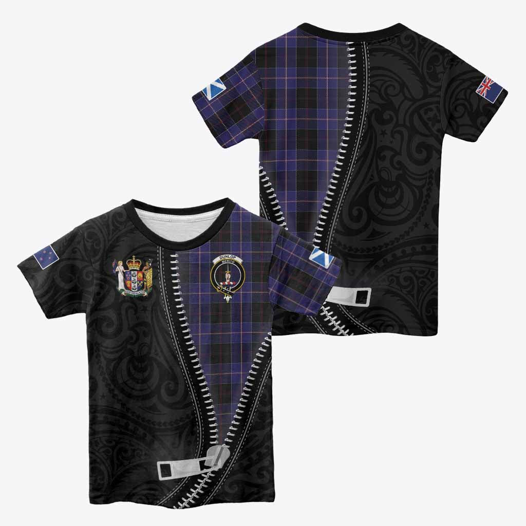Dunlop Tartan Kid T-shirt New Zealand Pattern Unique Zipper Stylized