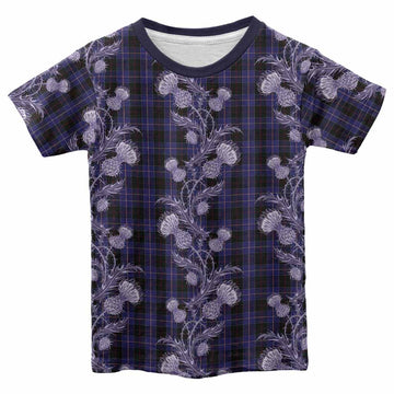 Dunlop Tartan Kid T-shirt Seamless Scottish Thistle Flowers