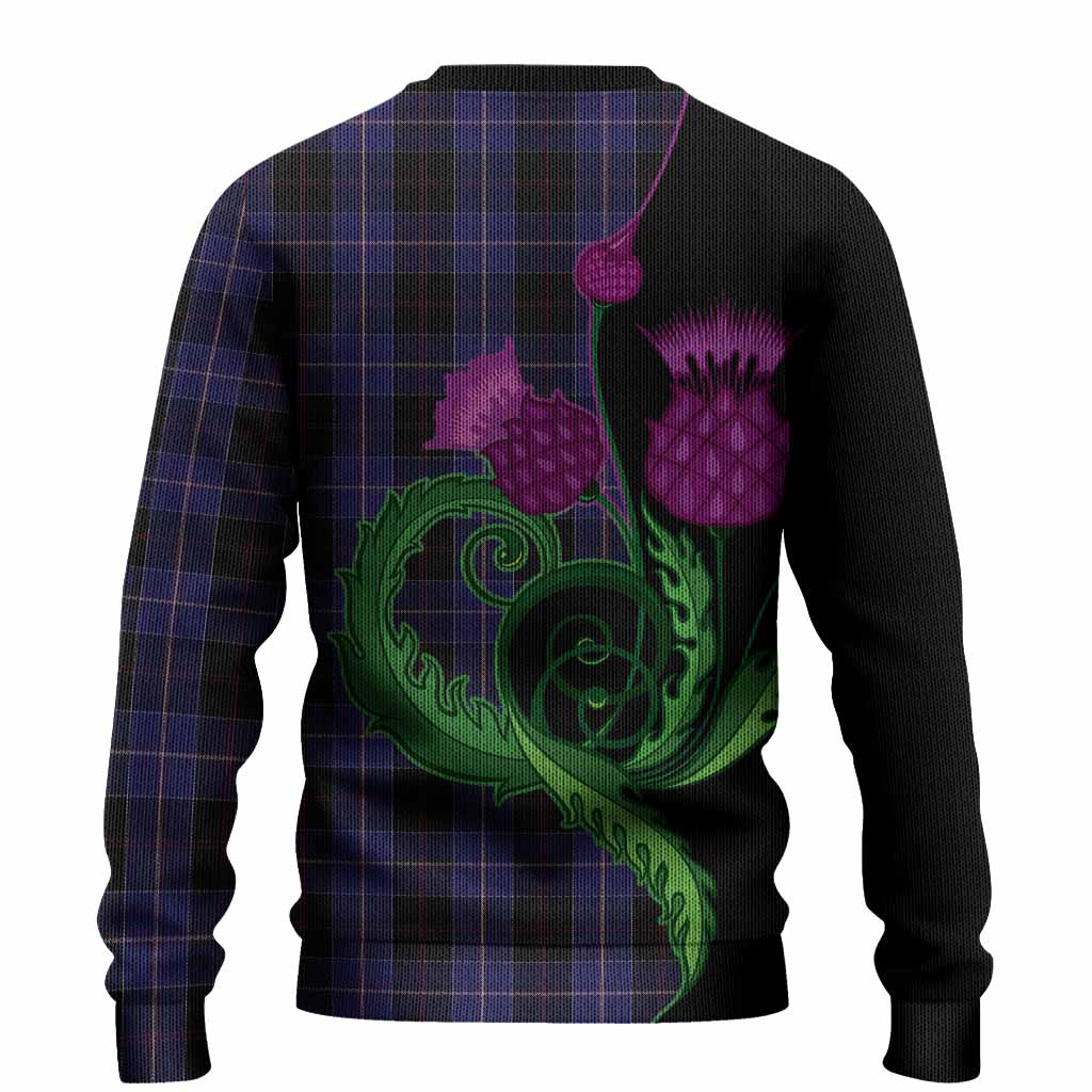Dunlop Tartan Knitted Sweater Traditional Scottish Thistle