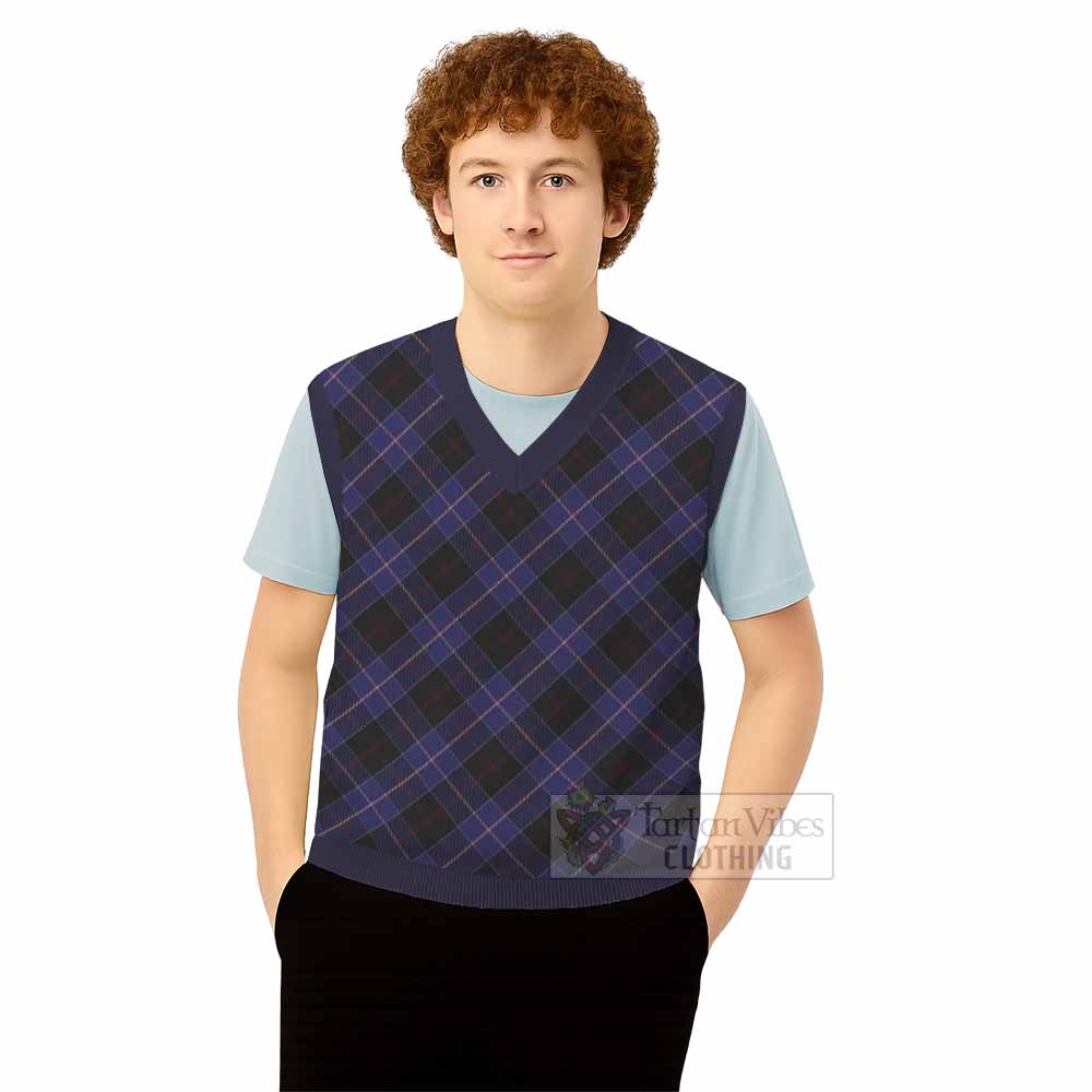 Dunlop Tartan  Knitted V-Neck Vest Cross Style