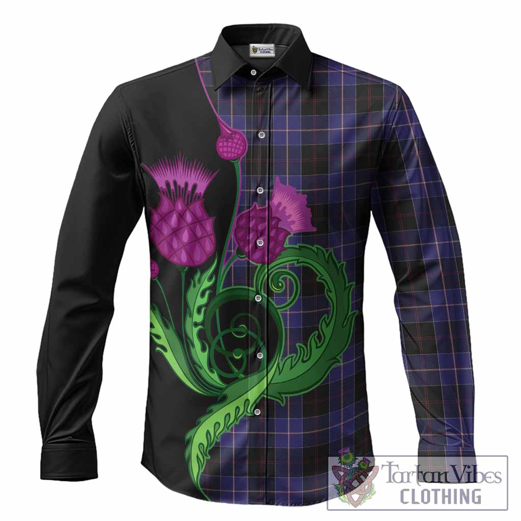 Dunlop Tartan Long Sleeve Button Shirts Traditional Scottish Thistle