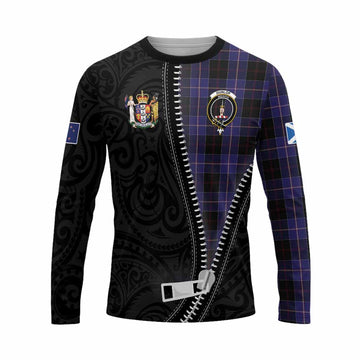 Dunlop Tartan Long Sleeve T-Shirt New Zealand Pattern Unique Zipper Stylized