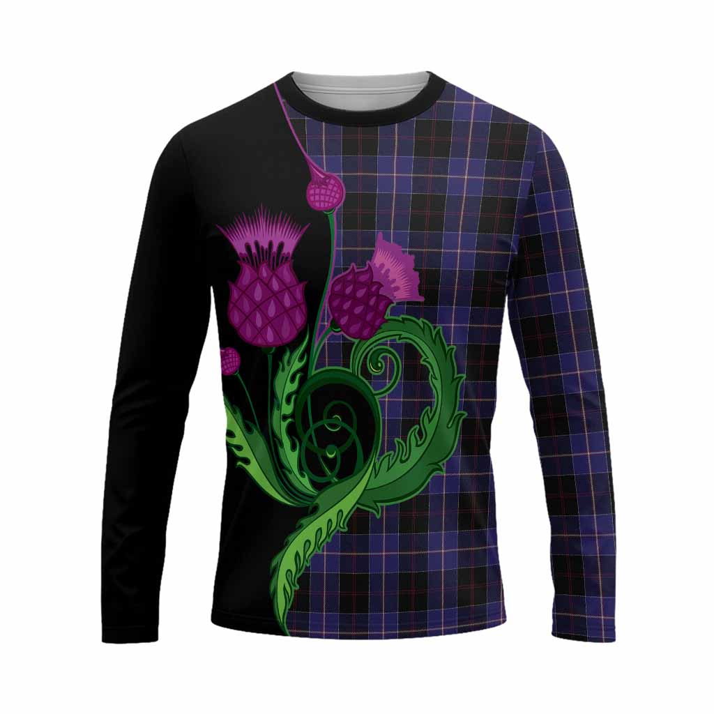 Dunlop Tartan Long Sleeve T-Shirt Traditional Scottish Thistle